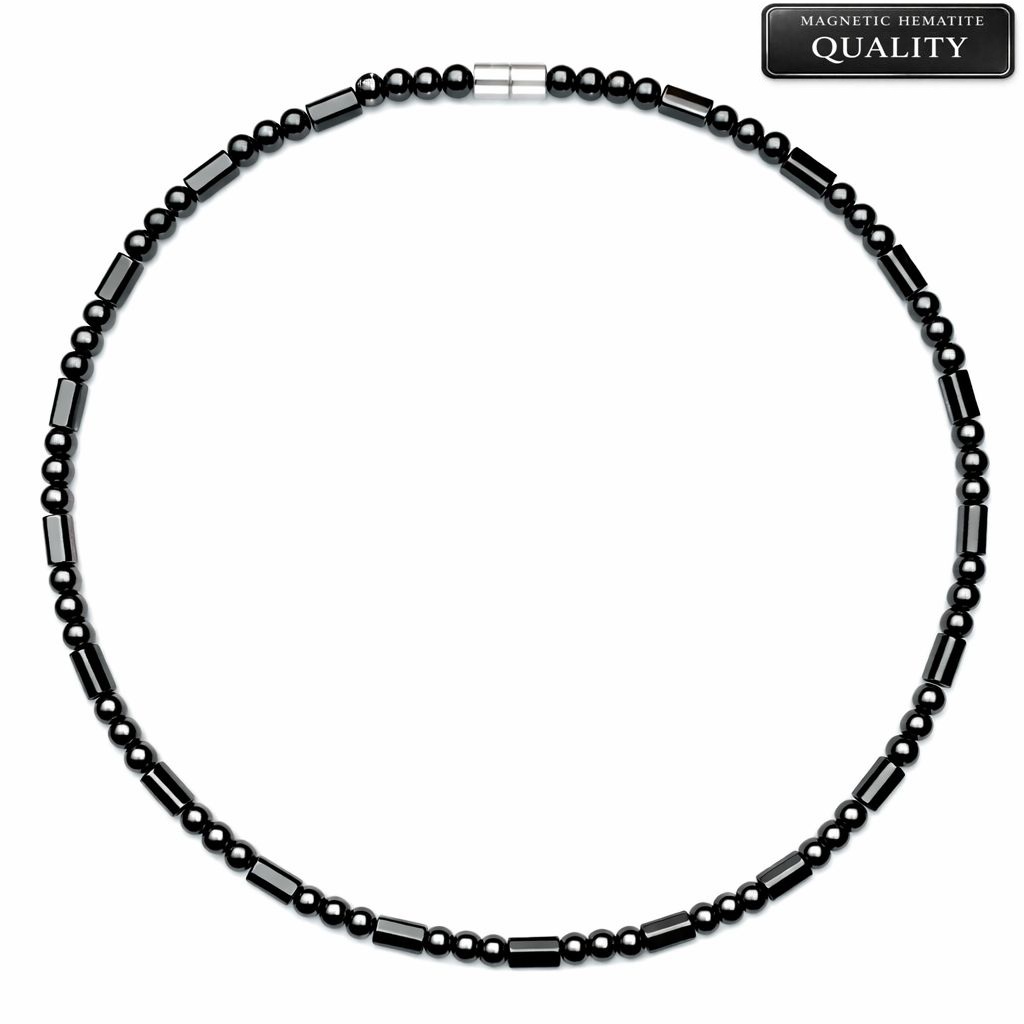 Magnetic Hematite Necklace for Men & Women â€“ Mixed Bead Style #102
