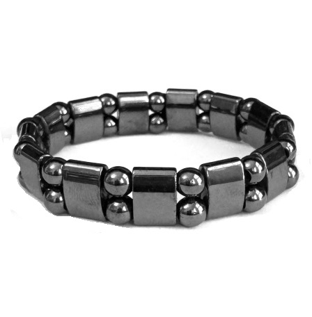 Dozen (12 PC.)  7.5" Inches Double Line Magnetic Hematite Bracelets #HBR-975