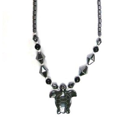 Dozen Sea Turtle Hematite Necklace (NON-Magnetic) #HN-0043