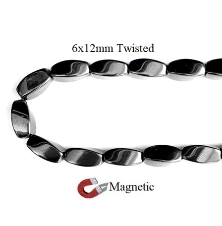 10 Strands 6x12mm Twisted 16" Magnetic Beads #MB-TW6x12