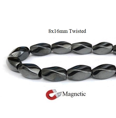 1 Strand 8x16mm Twisted Magnetic Beads #MB-TW8x16