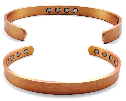 1/4" Mat Plain Pure Copper Cuff with 12 Magnets #MBG006CC