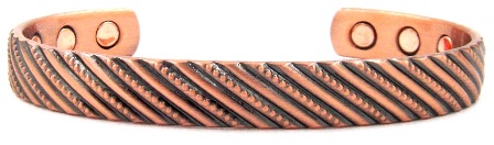 Blacken Slashes Solid Copper Cuff Magnetic Bangle Bracelet #MBG038