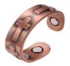 Cross Solid Copper Magnetic Therapy Ring #MCR116