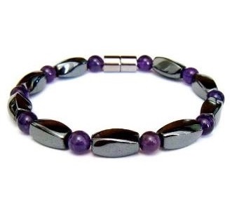 1 PC. Amethyst Magnetic Bracelet Hematite Magnetic Bracelet #MHB0002