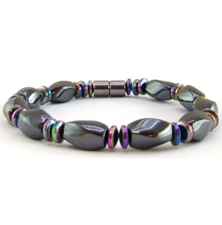 1 PC. (Magnetic) Two Tone Hematite Magnetic Bracelet #MHB118