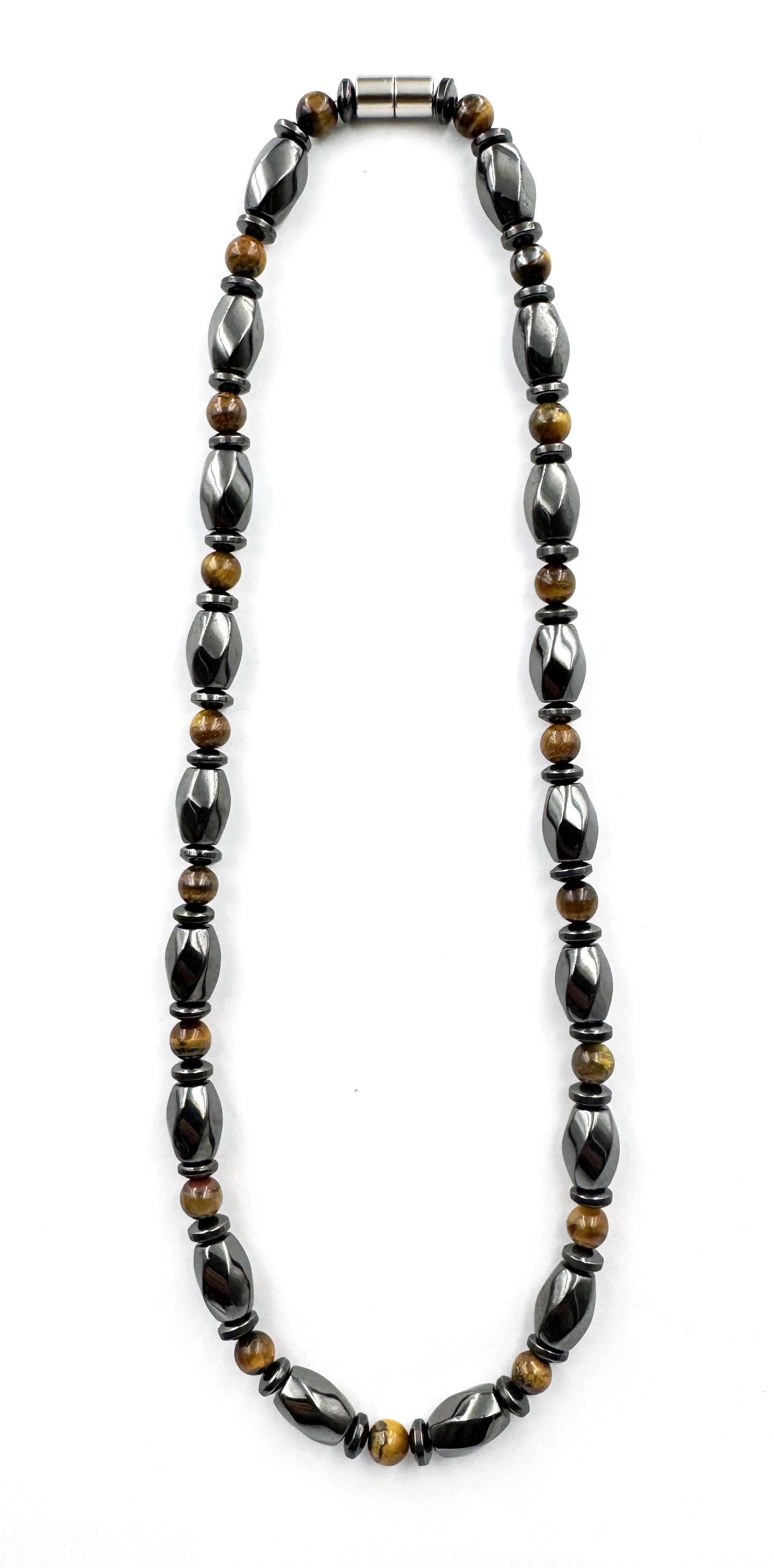 1 PC. Unisex Tiger-eye Hematite Magnetic Necklace for Men and Women  #MN-002