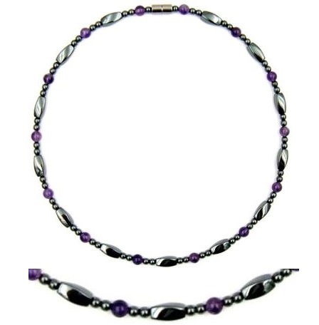 1 PC. Amethyst Magnetic Necklace For Men And Women #MN-0132