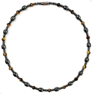 1 PC. Barrel With Tiger-Eye Beads Magnetic Necklace #MN-0135