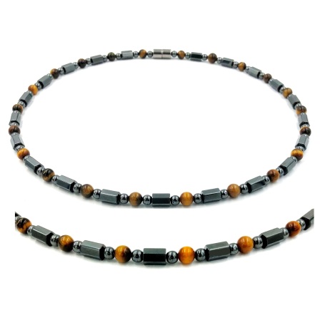 1 PC. Tiger-eye Beads Magnetic Necklace #MN-0014TE