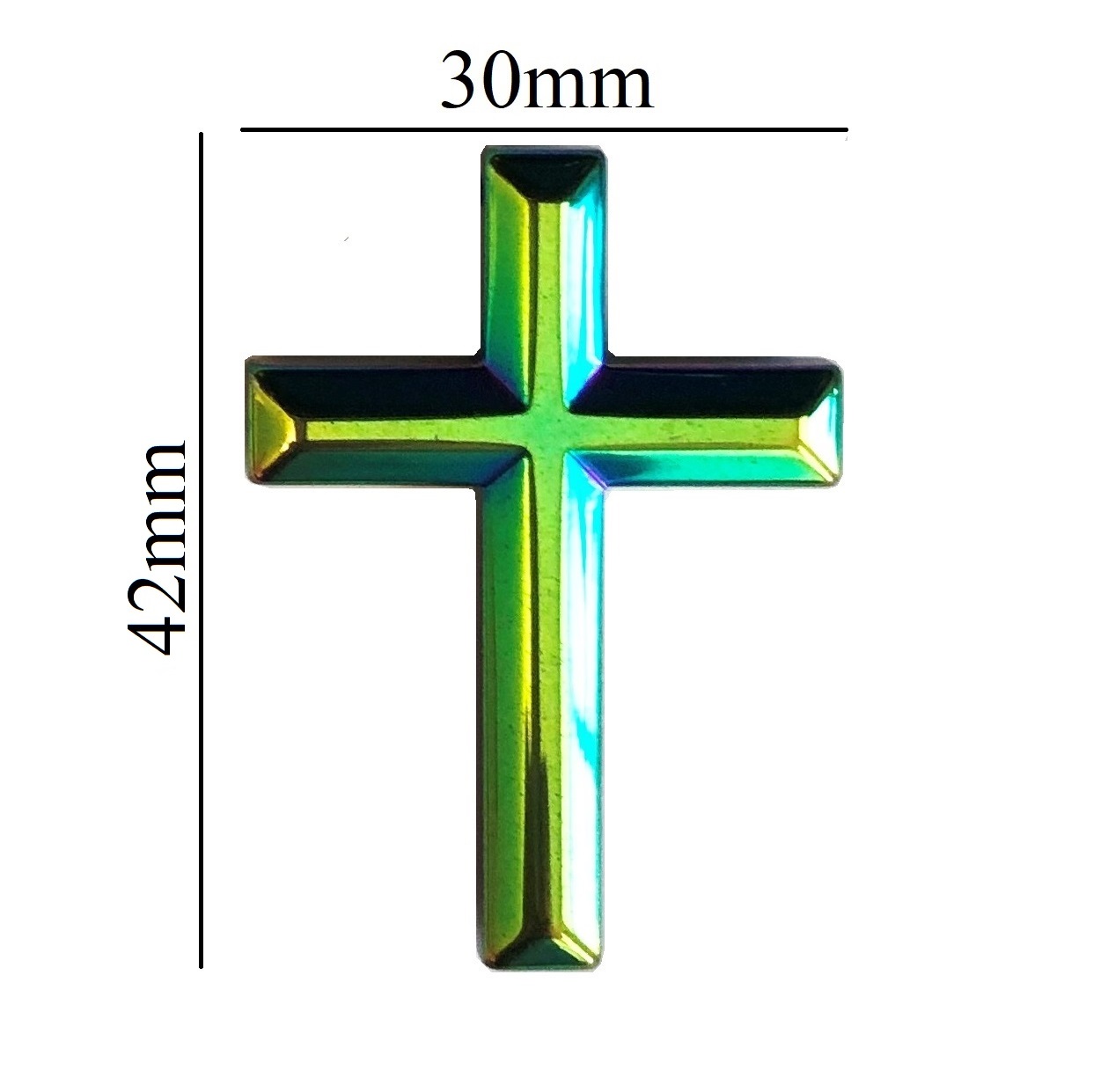 12 PC. Rainbow Cross Pendants (Hematite) #CMP-500