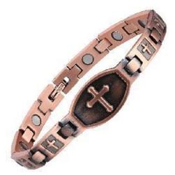 Medium Armor Cross 99.9% Pure Copper Links Magnetic Bracelet #RCB024C