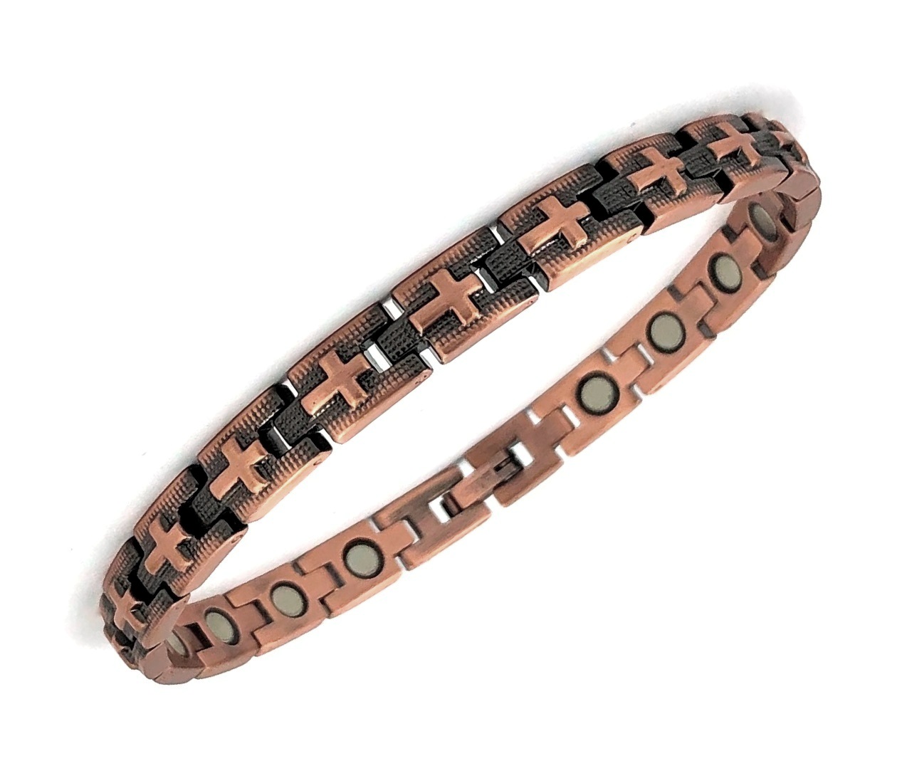 All Cross 99.9% Pure Copper Links Magnetic Bracelet #RCB-032